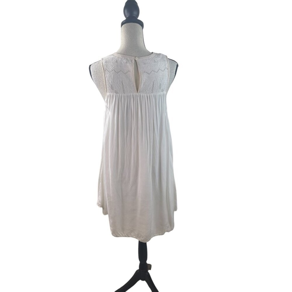 Wilfred White Sleeveless Embroidered Dress XS Lightweight Cotton - Picture 4 of 10
